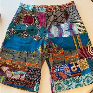 African Fabric Patchwork Men's Shorts